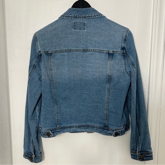 Satin Doll Medium Washed, Cropped, Denim Jacket, Button Front, Size L, - Picture 6 of 6